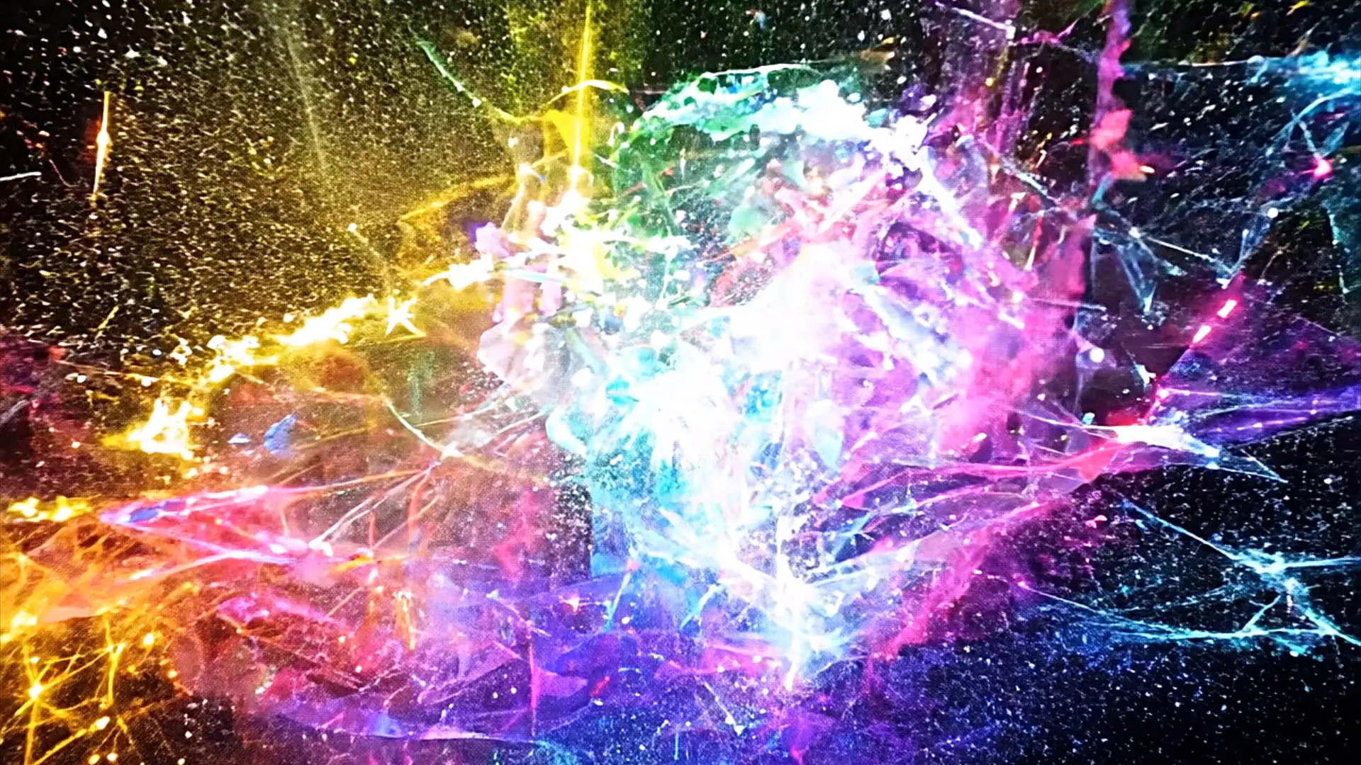 Colorful Light Rays and Particles Overlay for Title Animation